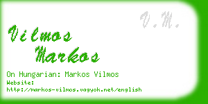 vilmos markos business card